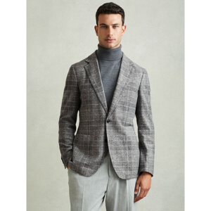 REISS FEEL Checked Single Breasted Blazer